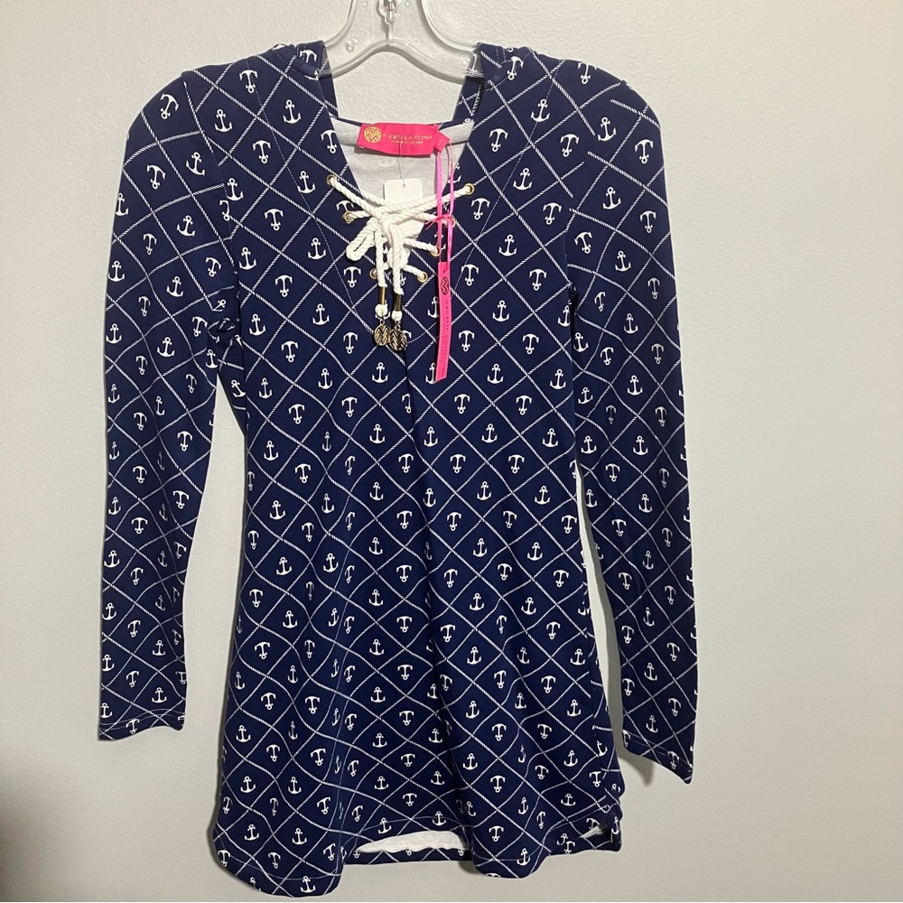 New Margaret Joseph’s Cotton Fleece Nautical coverup, dress, tunic top